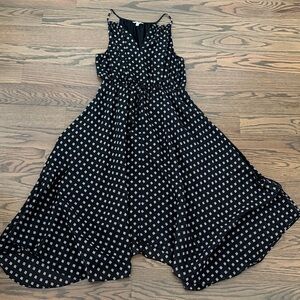 Joie Black Sleeveless Maxi Dress with White Geometric Print